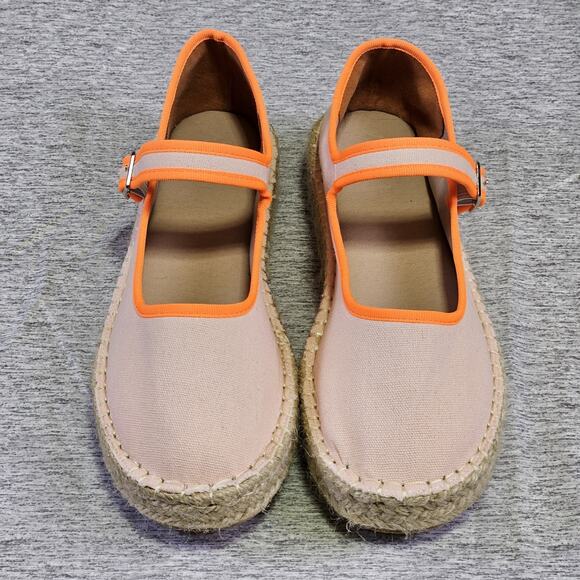 Atbell Mary Jane Platform Espadrilles Womens 38 Pink Casual Boho Canvas Buckle - Picture 6 of 15